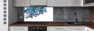 Glass splashback Peacock feathers