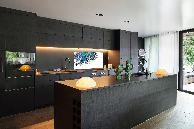 Glass splashback Peacock feathers