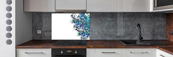 Glass splashback Peacock feathers