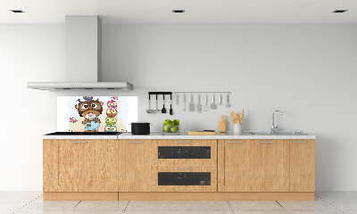 Splashback panel for kitchen Bear and owls