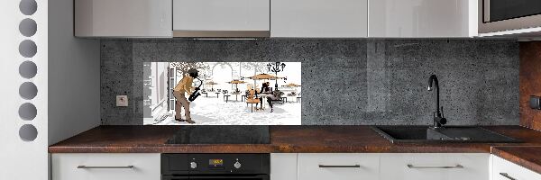 Kitchen splashback Street musician