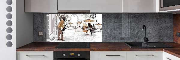 Kitchen splashback Street musician