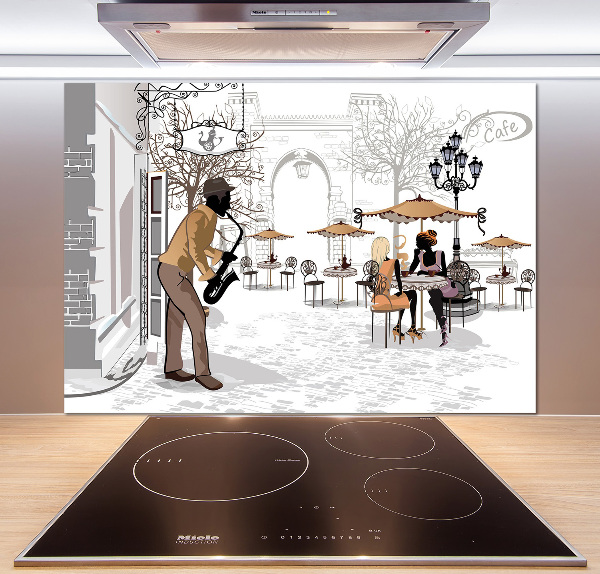 Kitchen splashback Street musician