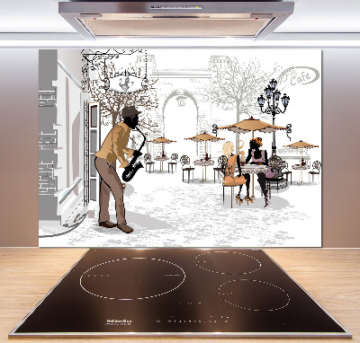 Kitchen splashback Street musician