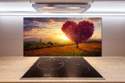 Cooker splashback Tree Field Heart