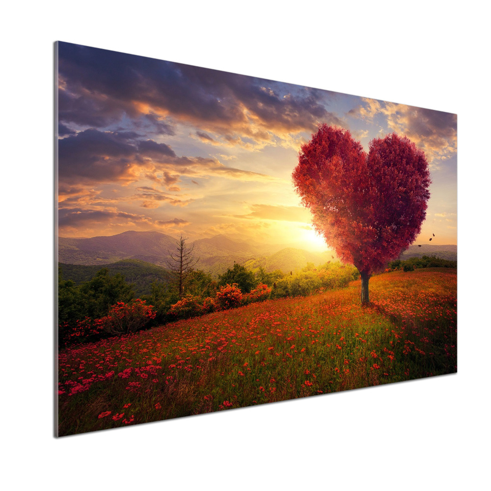 Cooker splashback Tree Field Heart