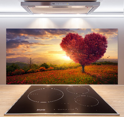 Cooker splashback Tree Field Heart