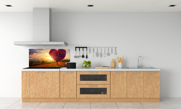 Cooker splashback Tree Field Heart