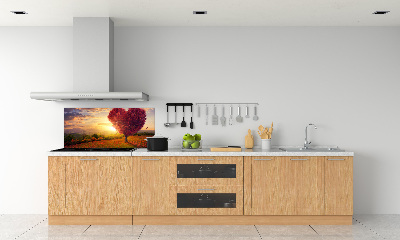 Cooker splashback Tree Field Heart