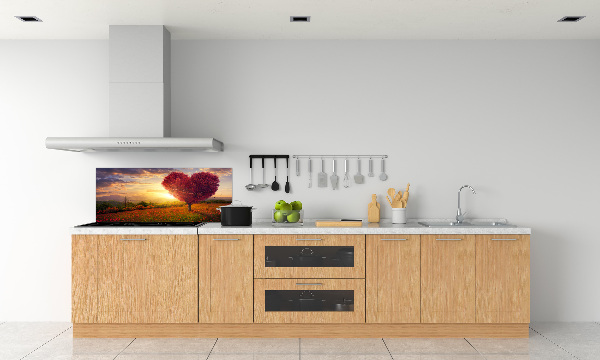 Cooker splashback Tree Field Heart