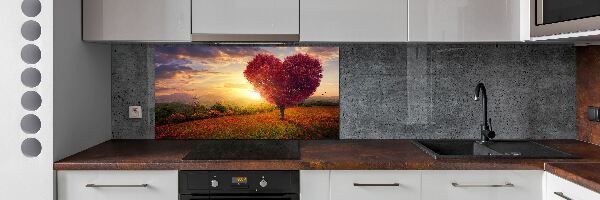 Cooker splashback Tree Field Heart