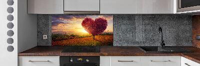 Cooker splashback Tree Field Heart