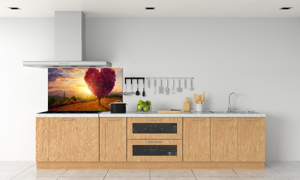 Cooker splashback Tree Field Heart