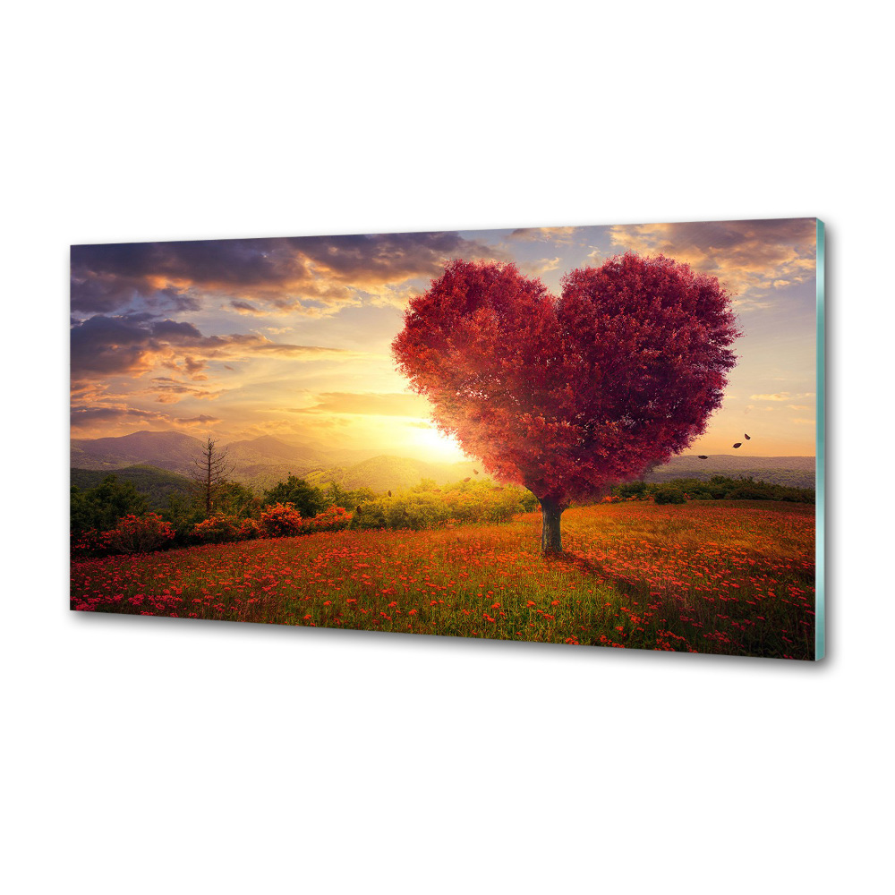 Cooker splashback Tree Field Heart