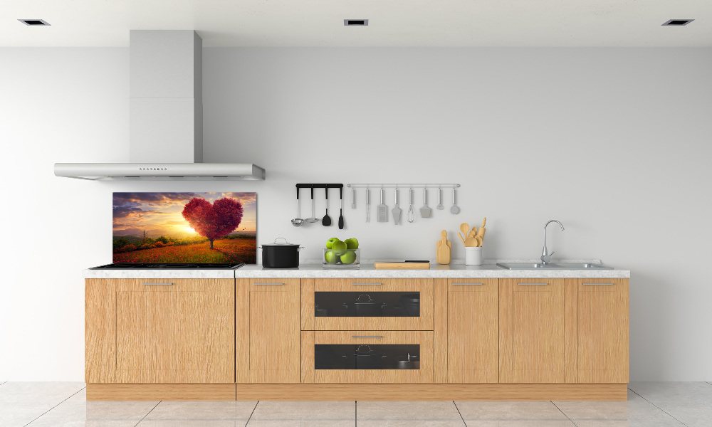 Cooker splashback Tree Field Heart