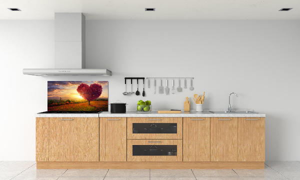 Cooker splashback Tree Field Heart