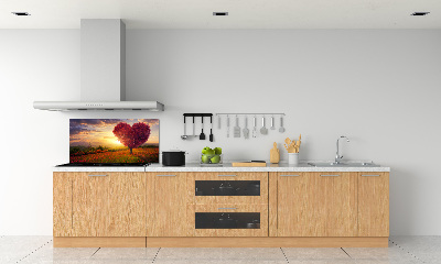 Cooker splashback Tree Field Heart