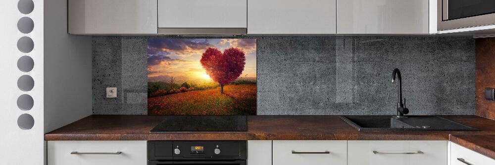 Cooker splashback Tree Field Heart