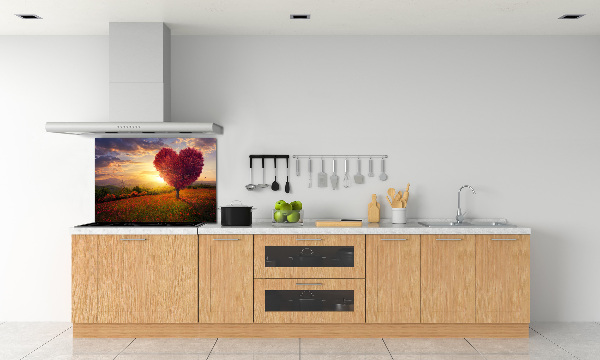 Cooker splashback Tree Field Heart