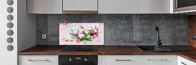 Kitchen wall panels Magnolia flowers