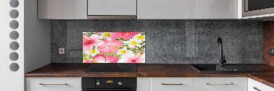 Kitchen wall panels Tropical flowers