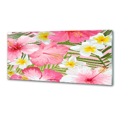 Kitchen wall panels Tropical flowers