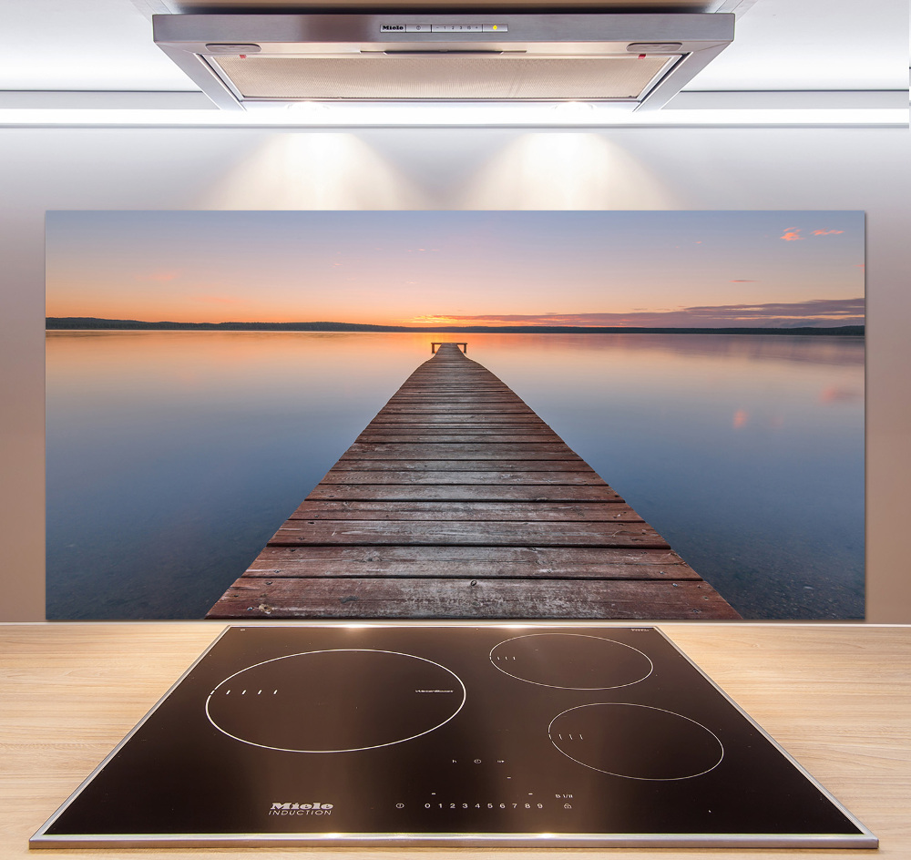 Cooker splashback Wooden pier