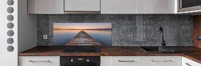 Cooker splashback Wooden pier