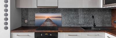 Cooker splashback Wooden pier