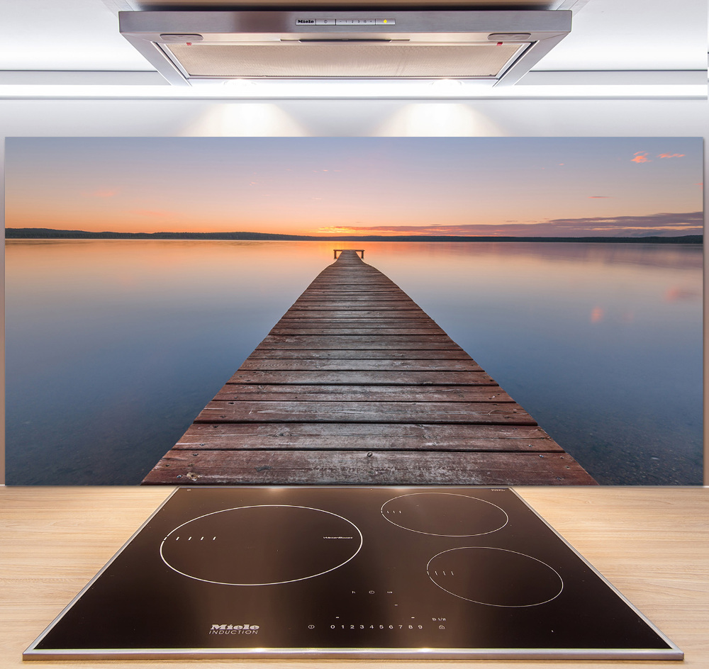 Cooker splashback Wooden pier