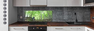 Kitchen splashback Ornithologist in the forest