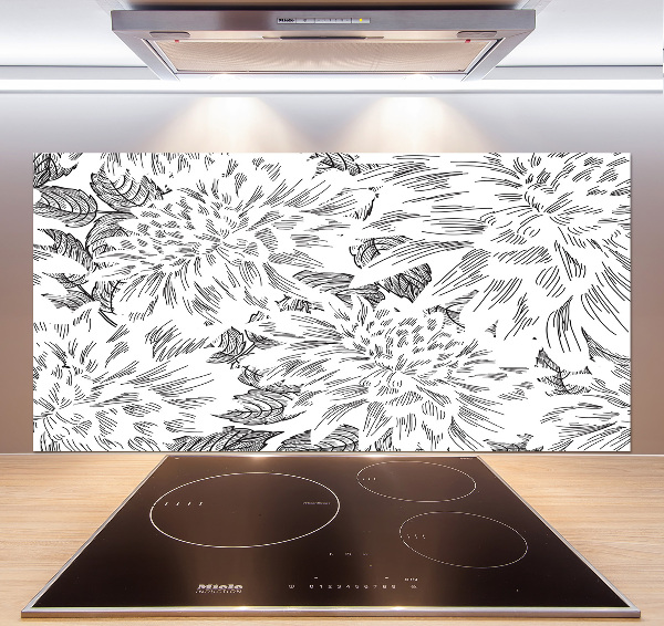 Kitchen wall panels Floral pattern