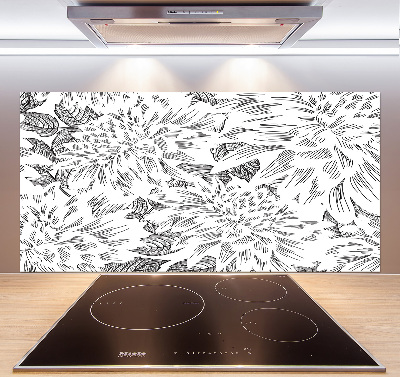 Kitchen wall panels Floral pattern