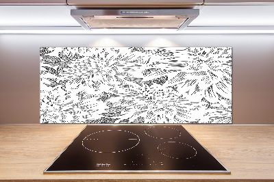 Kitchen wall panels Floral pattern