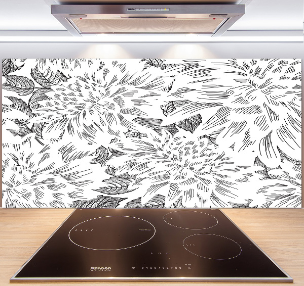 Kitchen wall panels Floral pattern