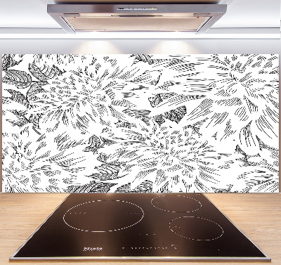 Kitchen wall panels Floral pattern