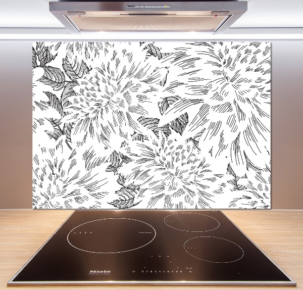 Kitchen wall panels Floral pattern