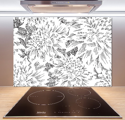 Kitchen wall panels Floral pattern