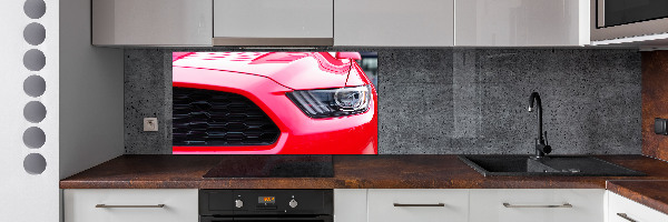 Cooker splashback Red Mustang