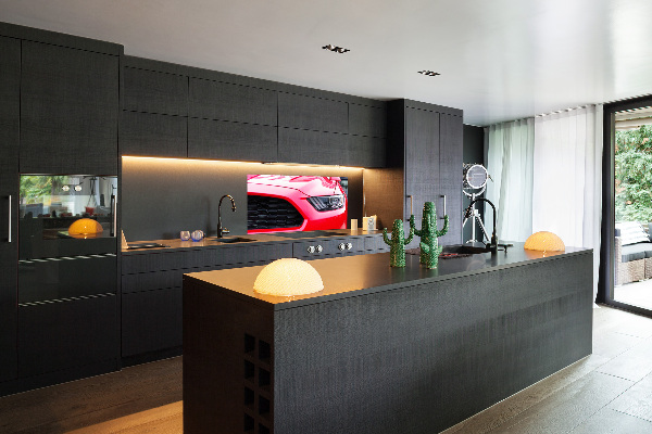 Cooker splashback Red Mustang