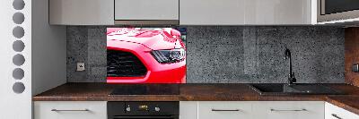 Cooker splashback Red Mustang