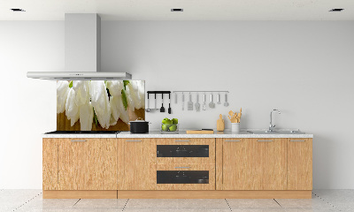 Splashback panel for kitchen White tulips