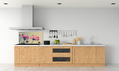 Hob splashback Pink flowers