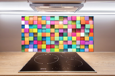 Glass splashback Colorful squares