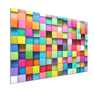 Glass splashback Colorful squares