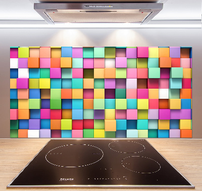 Glass splashback Colorful squares