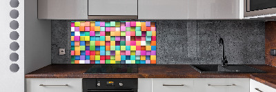 Glass splashback Colorful squares