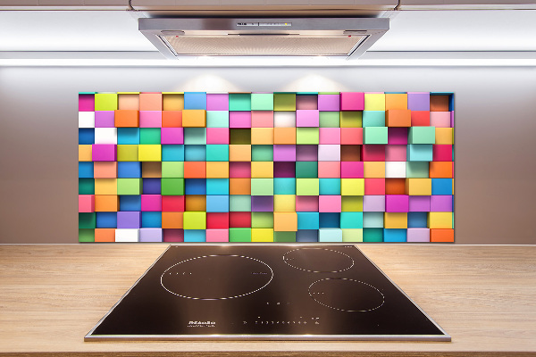 Glass splashback Colorful squares