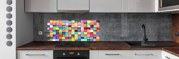 Glass splashback Colorful squares