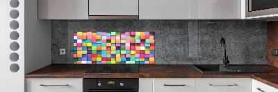 Glass splashback Colorful squares